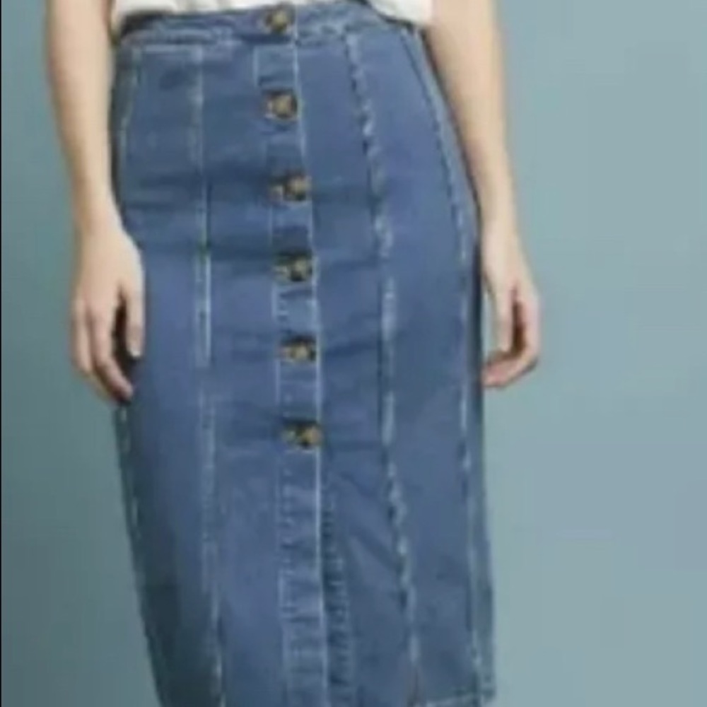 Anthropologie denim skirt with buttons !